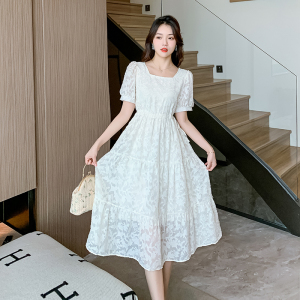 RM15520#夏季新款韩版小清新甜美提花气质宽松显瘦连衣裙