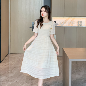 RM9865#夏季新款裙子收腰显瘦气质可甜可盐方领连衣裙