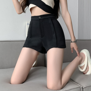 RM9859#黑色高腰显瘦短裤性感包臀设计感辣妹紧身高弹超短热裤外穿打底裤