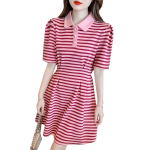 TR29970# 夏季条纹连衣裙高级设计感小众时尚甜美减龄洋气上衣 服装批发女装批发服饰货源