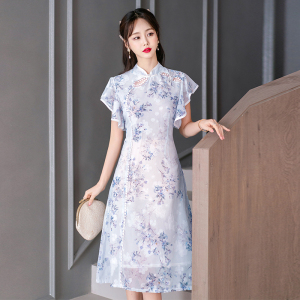 RM20125#春夏新款改良少女中长年轻款甜美中国风民族风时尚连衣裙
