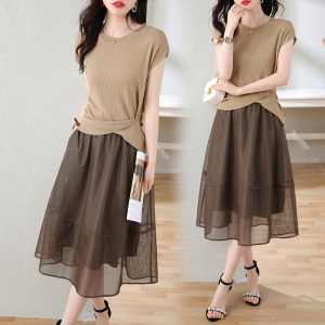 RM12544#连衣裙两件套女夏2023新款气质高级感减龄显瘦套装套裙子