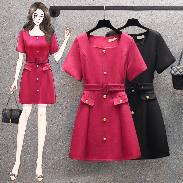 RM10297#小香风连衣裙2023夏季新款女装气质收腰显瘦设计感小众裙子