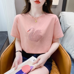 RM21171#短袖T恤女夏装新款韩版减龄洋气百搭圆领休闲上衣女装