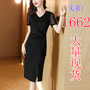 RM17150#连衣裙女夏2023新款气质洋气修身显瘦高端法式黑色裙子包臀裙夏季