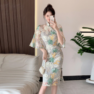 RM12468#夏季新款气质高端复古改良版旗袍连衣裙女