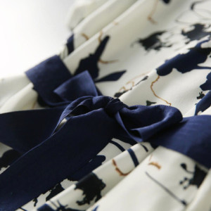 RM12054#夏季新款水墨碎花连衣裙休闲显瘦时尚气质国风雪纺连衣裙