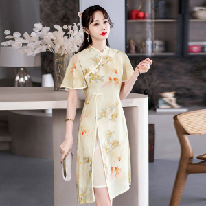 RM20126#春夏新款改良少女中长年轻款甜美中国风民族风时尚连衣裙