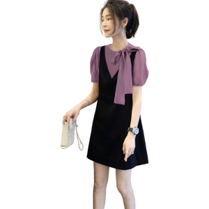 RM11505#紫色上衣连衣裙两件套装时尚洋气减龄小香风气质夏季2023新款欧货