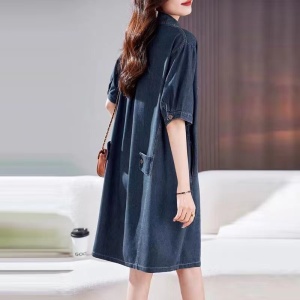 RM11112#牛仔连衣裙女夏季高端爆款2023新款休闲大码女装洋气质衬衫裙子薄