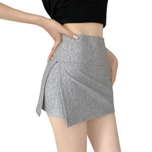 RM12099#新款宽腰带侧开叉瑜伽裙裤防走光美式设计感a字运动短裙