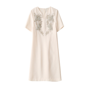 TR32011# 白色高级感连衣裙女夏季新款遮肚子减龄显瘦小个子裙子 服装批发女装批发服饰货源