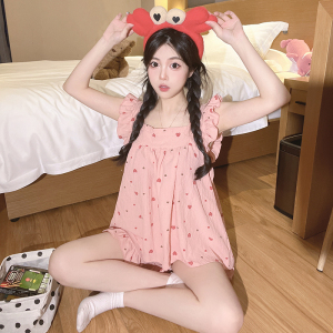 RM10700#韩版情侣吊带短裤夏季甜美舒适简约睡衣套装家居服
