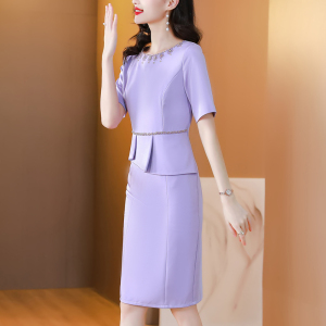 TR46024# 宴会气质晚礼服裙女新款高端轻奢小众聚会紫色装平时可穿 礼服批发