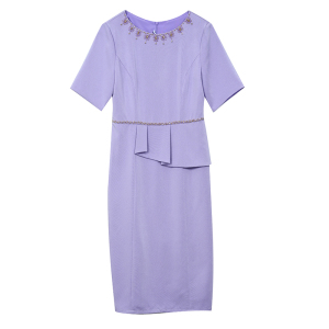 RM11399#宴会气质晚礼服裙女2023新款高端轻奢小众聚会紫色妈妈装平时可穿