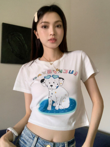 RM10749#休闲趣味可爱小狗印花短袖T恤夏季新款女百搭上衣