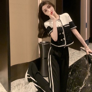 RM10983#小香风套装女夏季2023新款盐系高级感时尚减龄气质休闲裤子两件套