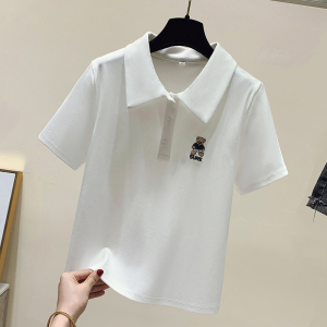 TR45710# 夏季新款POLO衫短袖短款修身上衣设计感纯棉T恤 服装批发女装批发服饰货源