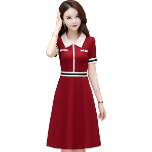 RM19359#小香风大码连衣裙2023夏季新款休闲时尚气质显瘦妈妈装长裙子
