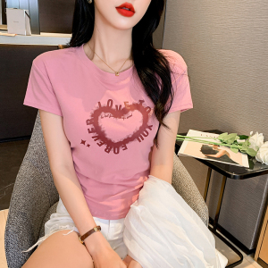 RM12093#设计感短袖T恤女夏装韩版短款收腰别致减龄女装上衣潮