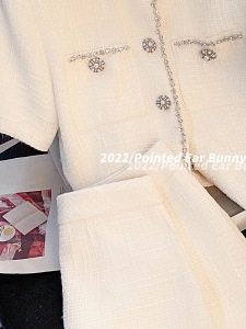 TR29694# 白色高端西装套装女新款小个子夏季半身裙温柔复古两件套裙装 服装批发女装批发服饰货源