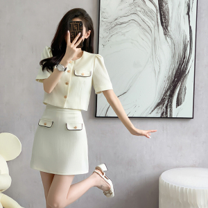 RM11205#夏季新款别致绝美上衣套装女小香风复古两件套裙装高级感夏装