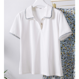 TR31498# 法式优雅POLO衫夏季新款舒适显白显瘦上衣 服装批发女装批发服饰货源