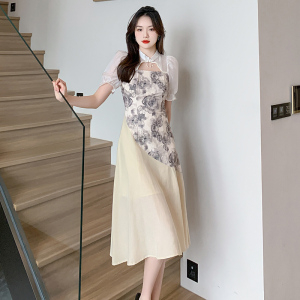 RM17745#新中式改良旗袍连衣裙夏季茶歇高级感轻国风气质长款裙子