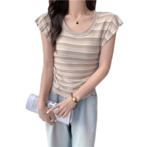 RM13957#夏季新款小众设计感别致小飞袖不规则上衣短袖T恤女