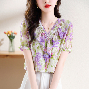 RM15581#女装夏季新款短袖雪纺衫