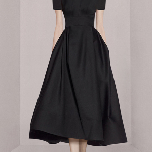 RM11716#赫本风连衣裙2023夏季新款名媛气质高贵礼服小黑裙中长裙修身显瘦