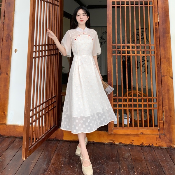 RM15690#夏季新款改良旗袍汉服连衣裙女新中式中国风日常裙子显瘦减龄