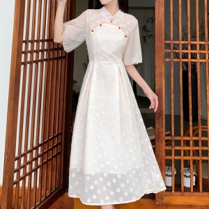 RM15690#夏季新款改良旗袍汉服连衣裙女新中式中国风日常裙子显瘦减龄