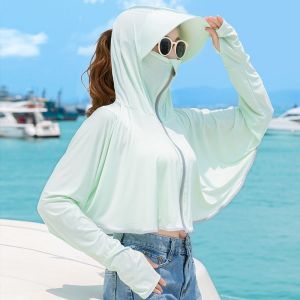 RM11970#夏季纯色冰丝防晒衣女薄款防紫外线户外遮阳外套衫
