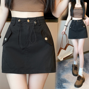 RM11522#工装半身裙女2023夏季新款小个子高腰设计感A字防走光短裤裙