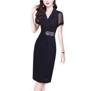 RM11508#夏季连衣裙女2023新款法式高端气质名媛名媛黑色全子包臀裙