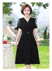 RM19373#夏装雪纺连衣裙洋气2023新款中老年女夏季贵妇人气质裙子