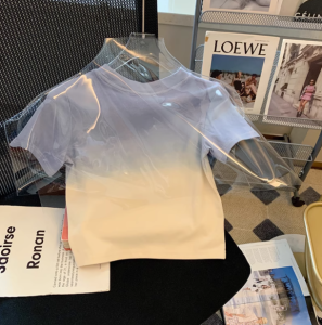RM11721#纯棉后包条200克精梳紧密 新款短袖t恤女PVC烫标工艺天猫抖音质量