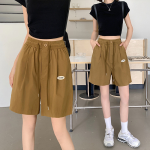 RM12158#大码休闲五分短裤女夏季高腰显瘦阔腿裤外穿宽松短裤