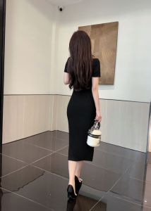 Irregular Slim Fit Style Dress Split Dress Long Dress