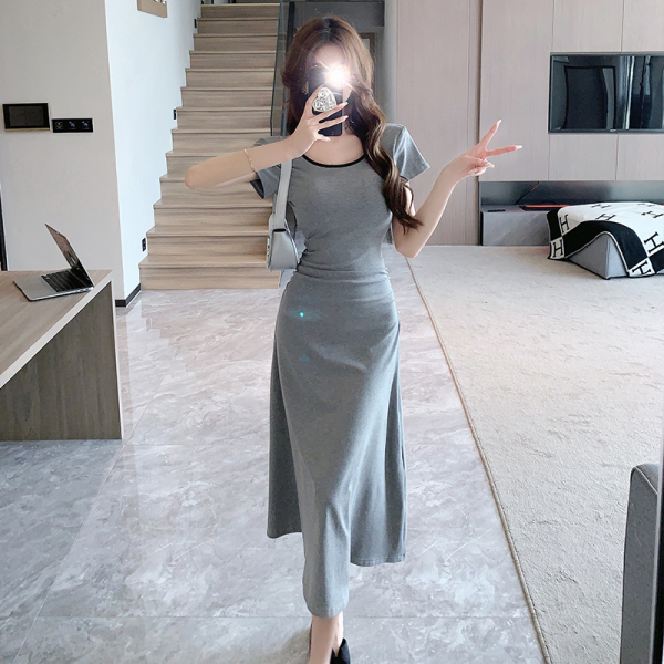 RM13996#夏季新款法式别致轻熟御姐风韩版修身性感露背收腰显瘦连衣裙