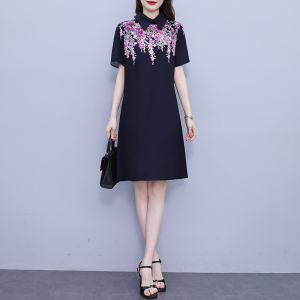 RM12254#时尚印花夏季连衣裙2023夏大码女装洋气减龄气质优雅显瘦裙子