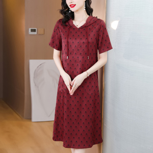 RM12329#夏季新款烟花提花连帽显廋设计感裙子