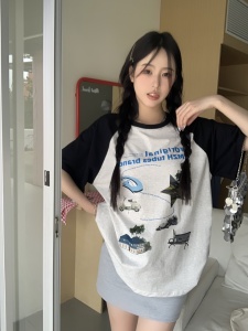 TR39793# 韩国ins印花短袖T恤女 服装批发女装批发服饰货源