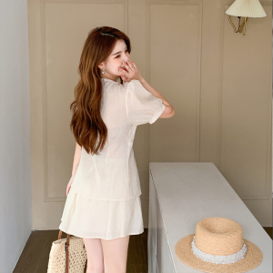 RM12356#夏季韩系温柔风俏皮减龄套装女衬衣裙裤时尚两件套