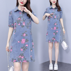 RM16552#夏季爆款牡丹花时尚大码连衣裙