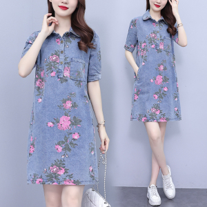 RM16552#夏季爆款牡丹花时尚大码连衣裙