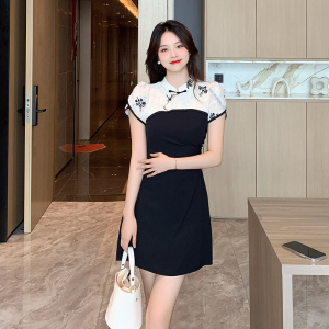 RM20348#新中式改良版旗袍连衣裙女夏季2023年高级感修身显瘦气质短裙