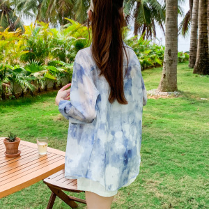 RM18932#韩版夏季新款女装翻领薄款防晒服基础款雪纺衫开衫衬衫衬衣