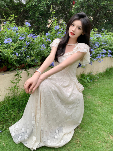 RM14364#大码女装●想去海边连衣裙夏季气质法式甜美设计感胖MM裙子